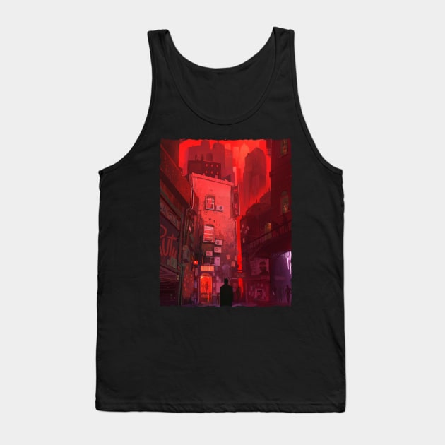 The Heart of the Red City Tank Top by lounesartdessin